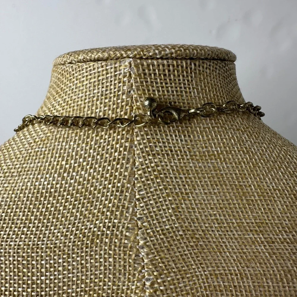 Navy Blue Marquise Rhinestone Bib Necklace Gold Tone Statement Adjustable Chain‎